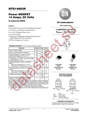 NTD14N03RT4 datasheet  